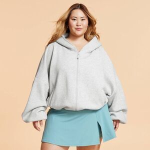 Women's Marshmallow Full Zip Hooded Sweatshirt - Blogilates Heathered Gray